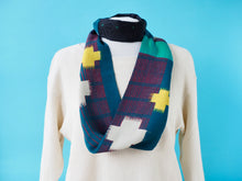 画像をギャラリービューアに読み込む, Loop Scarf Silk Cross Green